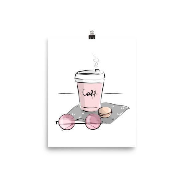 Coffee and Pink Glasses Poster